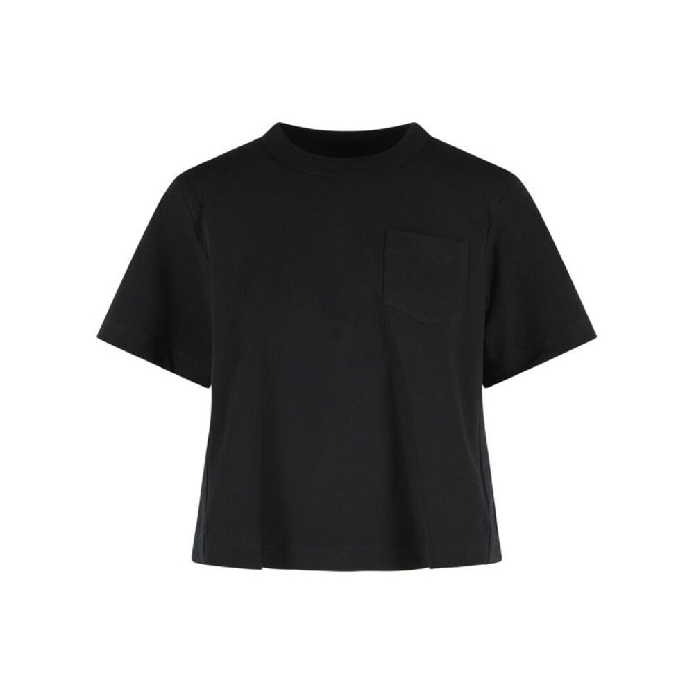 Sacai Black Cotton T-Shirt Women